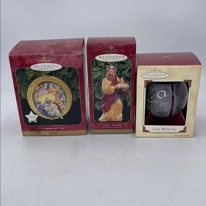 Set of 3 Beautiful Hallmark Christmas Ornaments Mother & Child